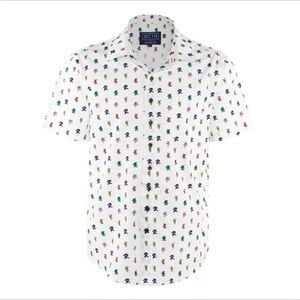 Section 119 NWT Men’s White Dancing Bears Button Down